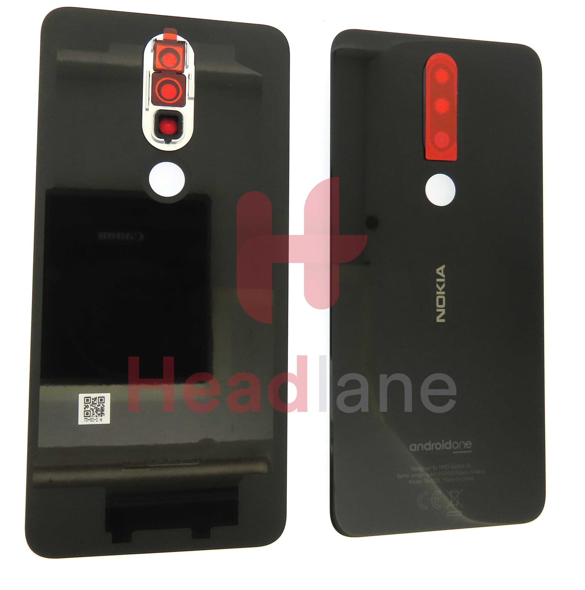 Nokia 5.1+ TA-1105, TA-1108 Back / Battery Cover - Black - 20PDABW0004 - Nokia (HMD) Replacement Part