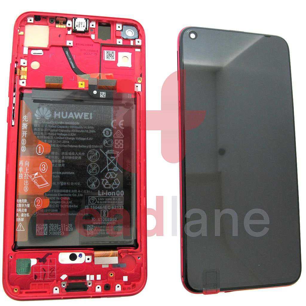 Huawei Honor View 20 LCD Display / Screen + Touch + Battery Assembly - Red - 02352JKR - Huawei Replacement Part