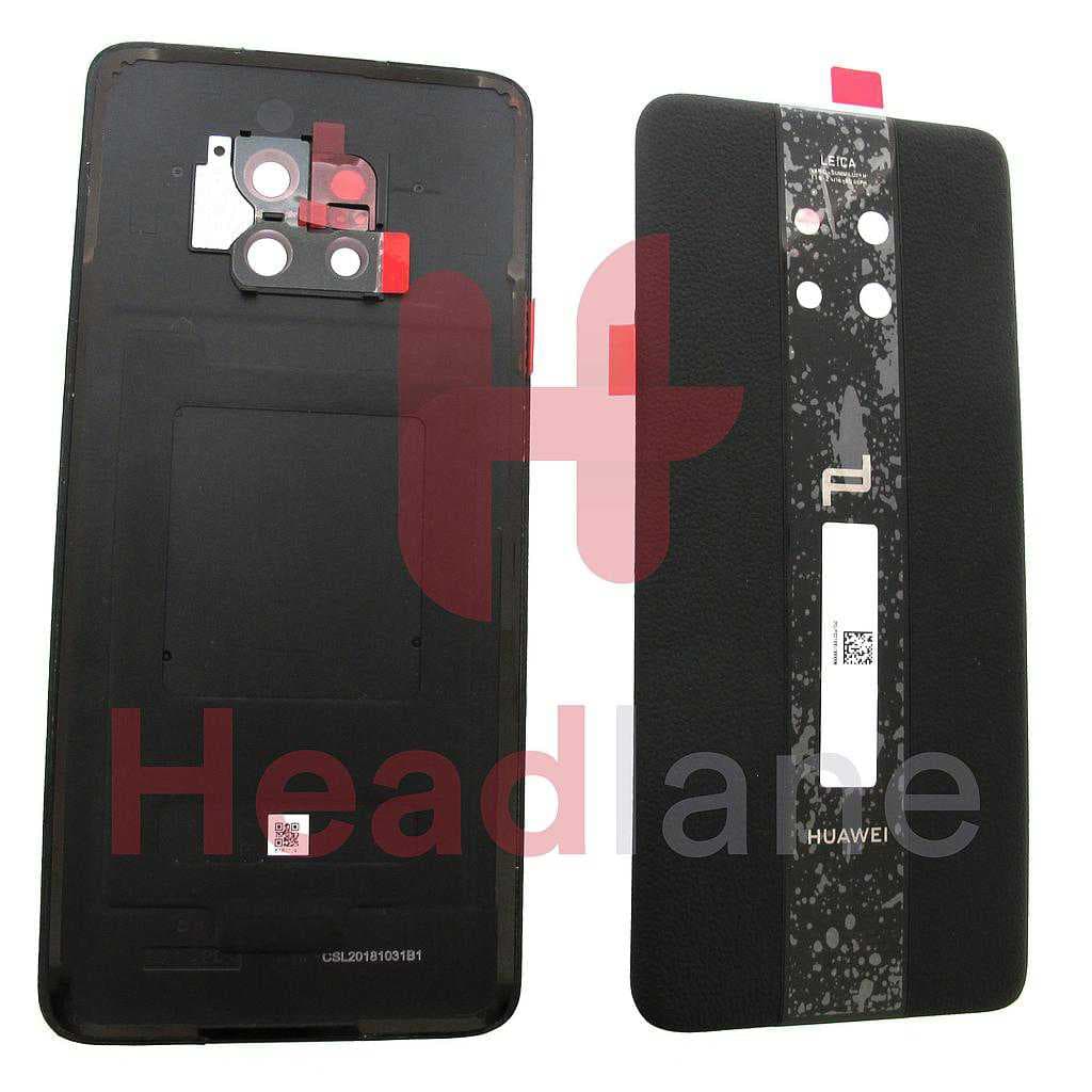 Huawei Mate 20 Pro (Porsche Design) Back / Battery Cover - Black Leather - 02352GUP - Huawei Replacement Part