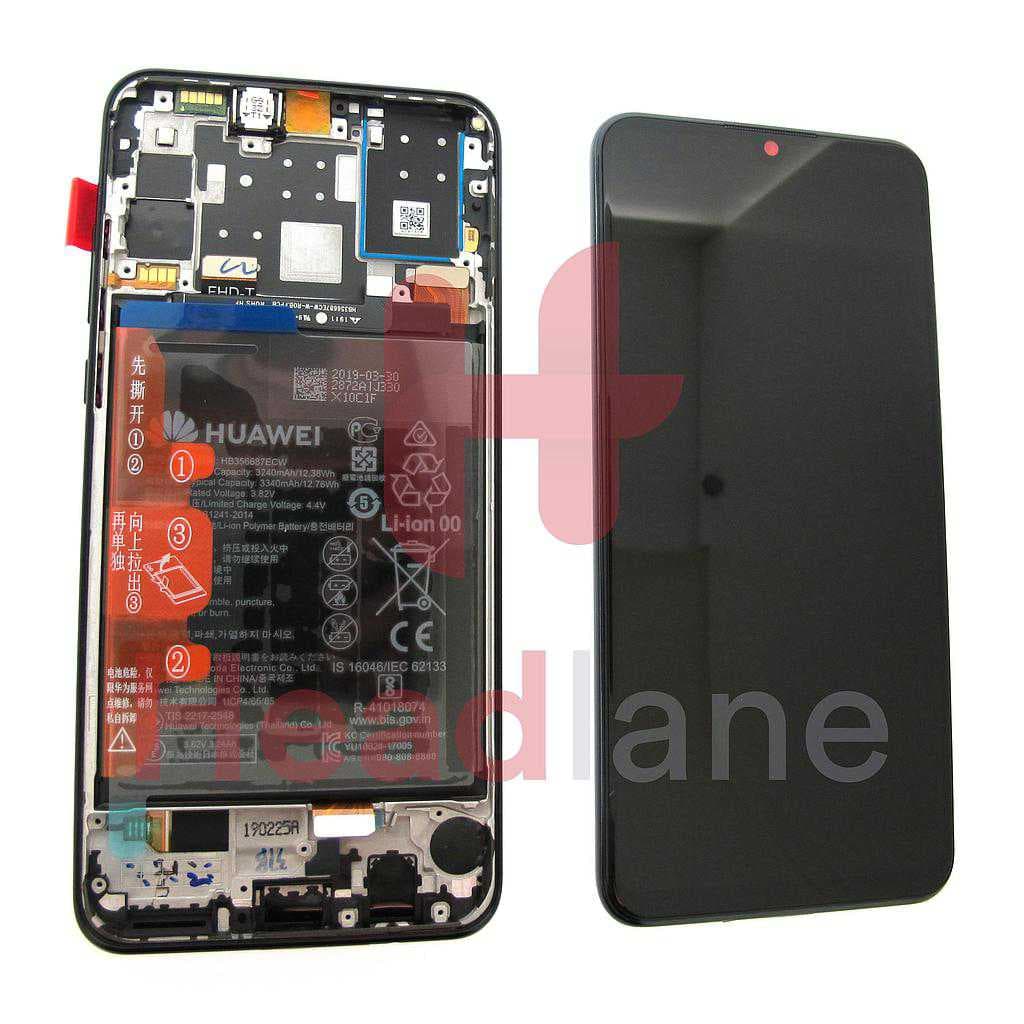 Huawei P30 Lite (NFC / 32MP Front Camera Version) LCD Display / Screen + Touch + Battery Assembly - Black - 02352PJM - Huawei Replacement Part