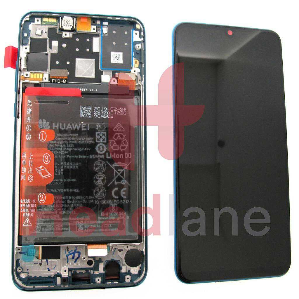 Huawei P30 Lite (NFC / 32MP Front Camera Version) LCD Display / Screen + Touch + Battery Assembly - Blue - 02352PJP - Huawei Replacement Part