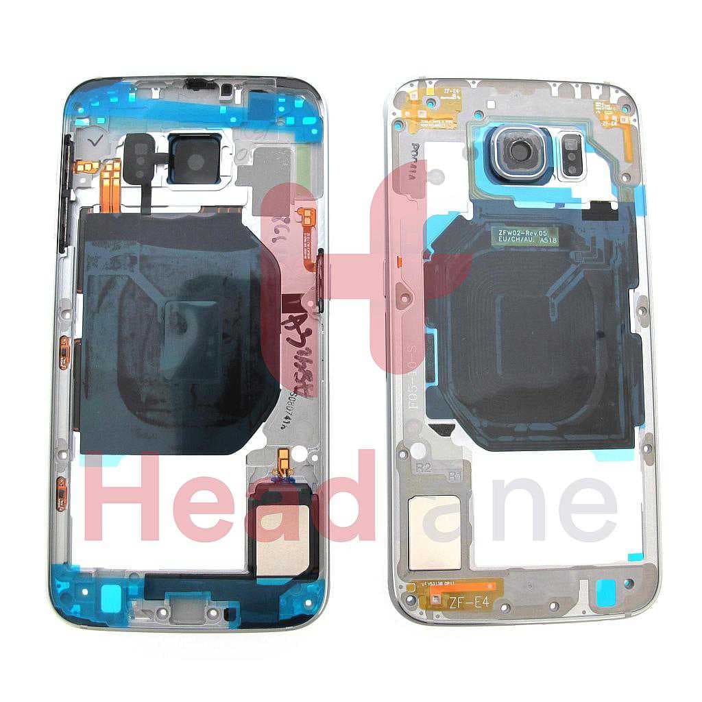 Samsung SM-G920 Galaxy S6 Middle Cover / Chassis - Black - GH96-08337A - Samsung Replacement Part