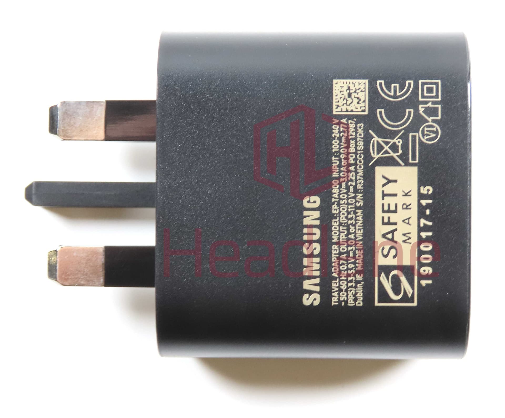 Samsung EP-TA800 USB-C Charger UK 3 Pin - Black (Head Only) - GH44-03069A - Samsung Replacement Part