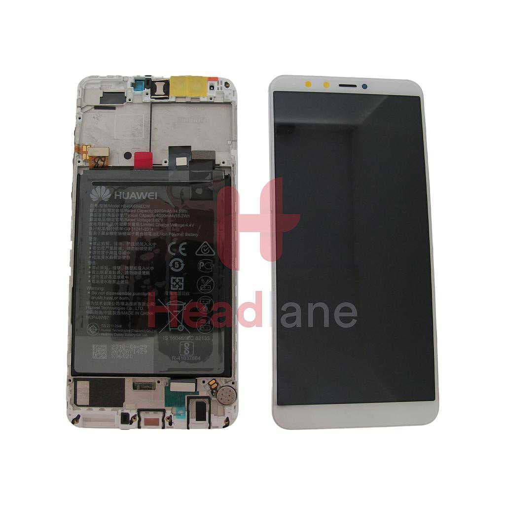 Huawei Y9 (2018) LCD Display / Screen + Touch + Battery - White - 02351VFU - Huawei Replacement Part