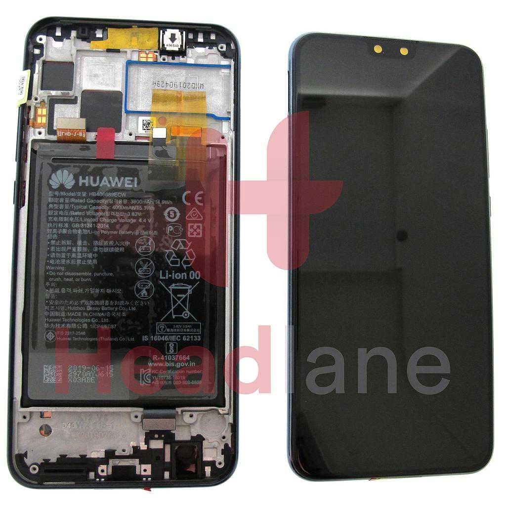 Huawei Y9 (2019) LCD Display / Screen + Touch + Battery - Black - 02352EQC - Huawei Replacement Part