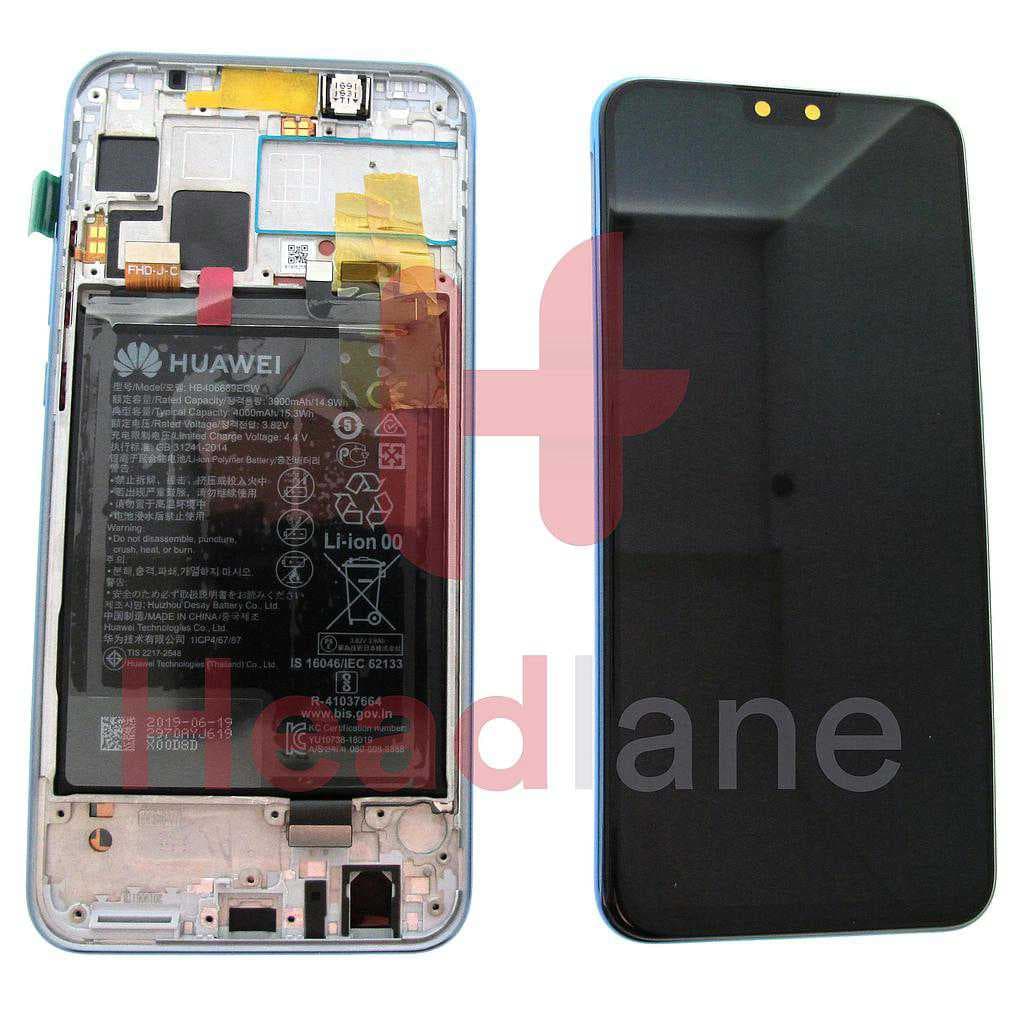 Huawei Y9 (2019) LCD Display / Screen + Touch + Battery - Aurora Purple - 02352FDU - Huawei Replacement Part