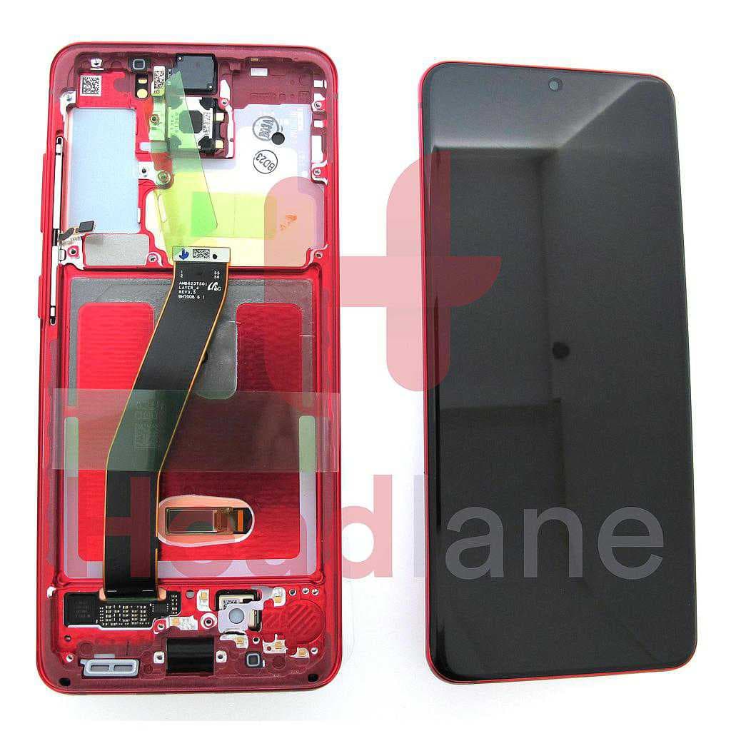Samsung SM-G980 Galaxy S20 LCD Display / Screen + Touch - Red - GH82-22123E - Samsung Replacement Part