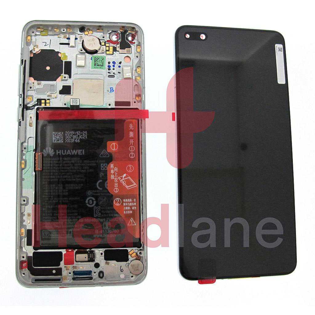 Huawei P40 LCD Display / Screen + Touch + Battery Assembly - Ice White - 02353MFW - Huawei Replacement Part