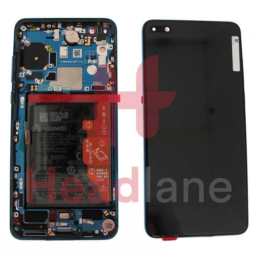 Huawei P40 LCD Display / Screen + Touch + Battery Assembly - Deep Sea Blue - 02353MFU - Huawei Replacement Part
