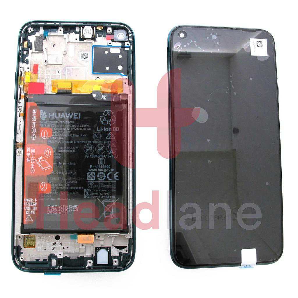 Huawei P40 Lite LCD Display / Screen + Touch + Battery Assembly - Crush Green - 02353KGA - Huawei Replacement Part