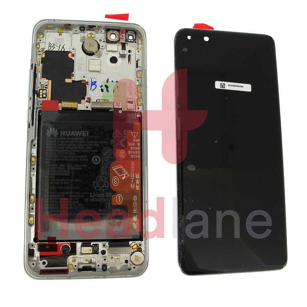 Huawei P40 Pro LCD Display / Screen + Touch + Battery Assembly - Ice White - 02353PJK - Huawei Replacement Part