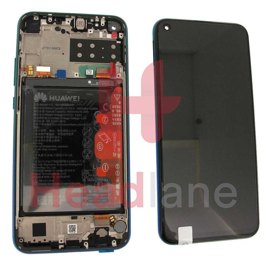 Huawei P40 Lite E LCD Display / Screen + Touch + Battery Assembly - Aurora Blue - 02353FMX - Huawei Replacement Part