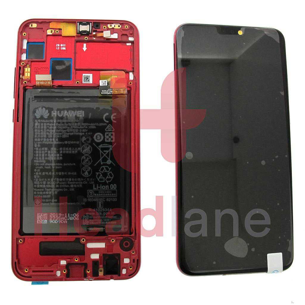 Huawei Honor 8X LCD Display / Screen + Touch + Battery Assembly - Red - 02352EEN - Huawei Replacement Part