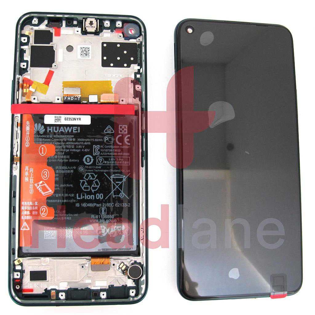 Huawei P40 Lite 5G LCD Display / Screen + Touch + Battery Assembly - Crush Green - 02353SUP - Huawei Replacement Part