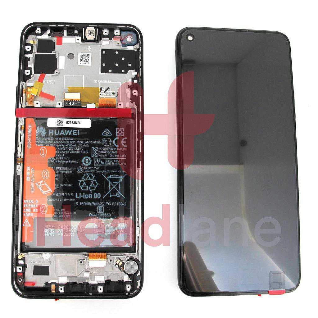 Huawei P40 Lite 5G LCD Display / Screen + Touch + Battery Assembly - Midnight Black - 02353SUN - Huawei Replacement Part