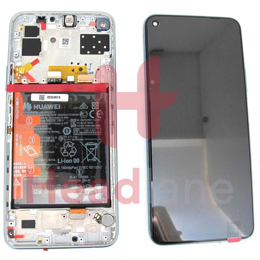 Huawei P40 Lite 5G LCD Display / Screen + Touch + Battery Assembly - Space Silver - 02353SUQ - Huawei Replacement Part