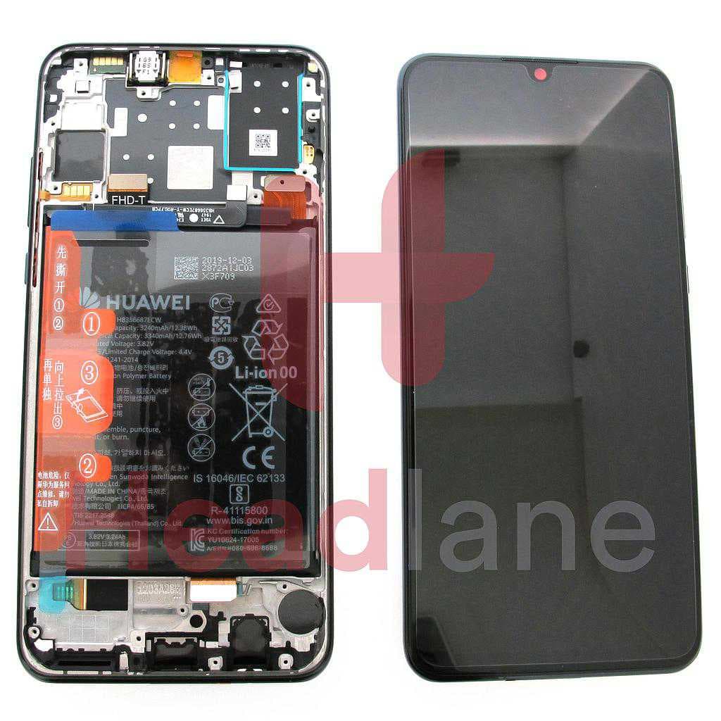 Huawei P30 Lite (New Edition) (MAR-LX1B) LCD Display / Screen + Touch + Battery Assembly - Black - 02353FPX - Huawei Replacement Part