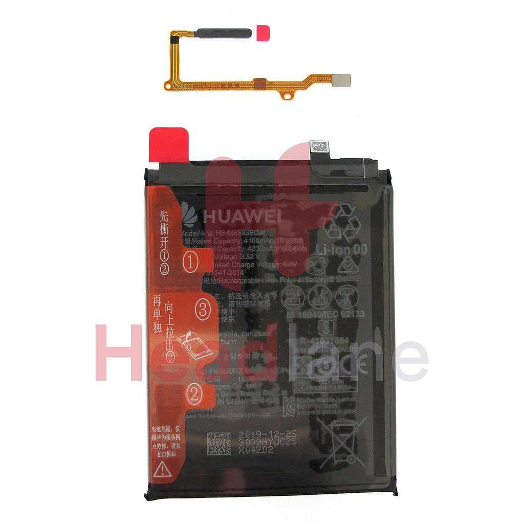 Huawei P40 Lite Fingerprint Read / Sensor + Battery - Midnight Black - 02353KGM - Huawei Replacement Part