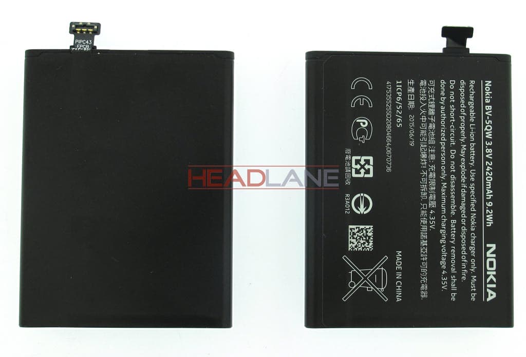 Microsoft Lumia 930 BV-5QW 2420mAh Battery - 0670736 - Microsoft Replacement Part