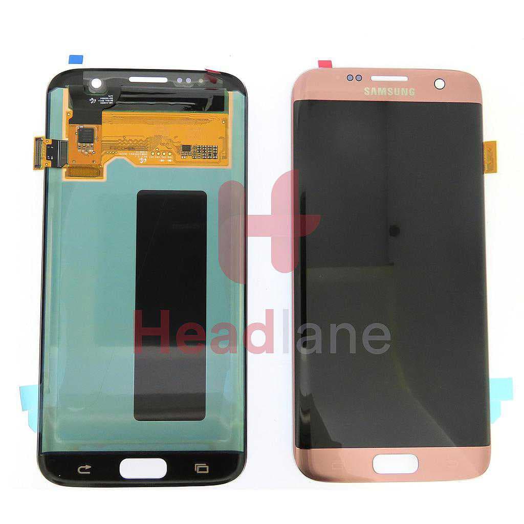 Samsung SM-G935 Galaxy S7 Edge LCD Display / Screen + Touch - Pink Gold (No Frame) - GH96-09909A - Samsung Replacement Part