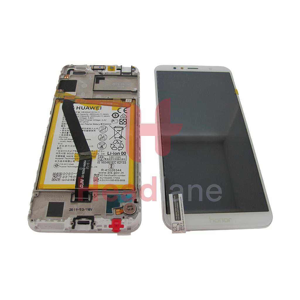 Huawei Honor 7A LCD Display / Screen + Touch + Battery - White - 02351WER - Huawei Replacement Part