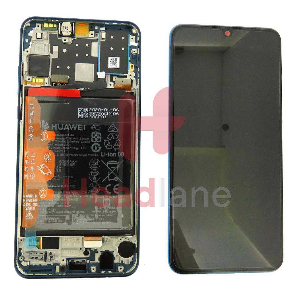 Huawei P30 Lite (New Edition) (MAR-LX1B) LCD Display / Screen + Touch + Battery Assembly - Blue - 02353FQE - Huawei Replacement Part