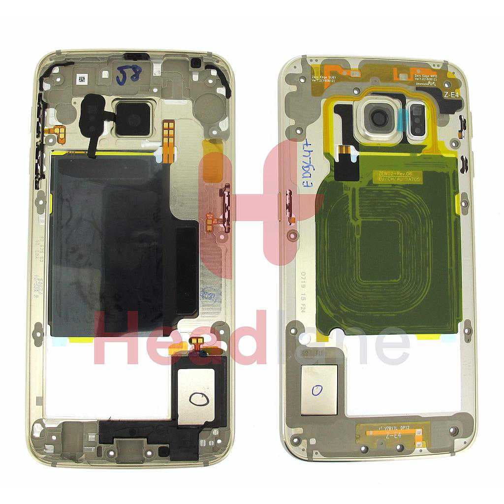 Samsung SM-G925 Galaxy S6 Edge Middle Cover / Chassis - Gold - GH96-08846C - Samsung Replacement Part