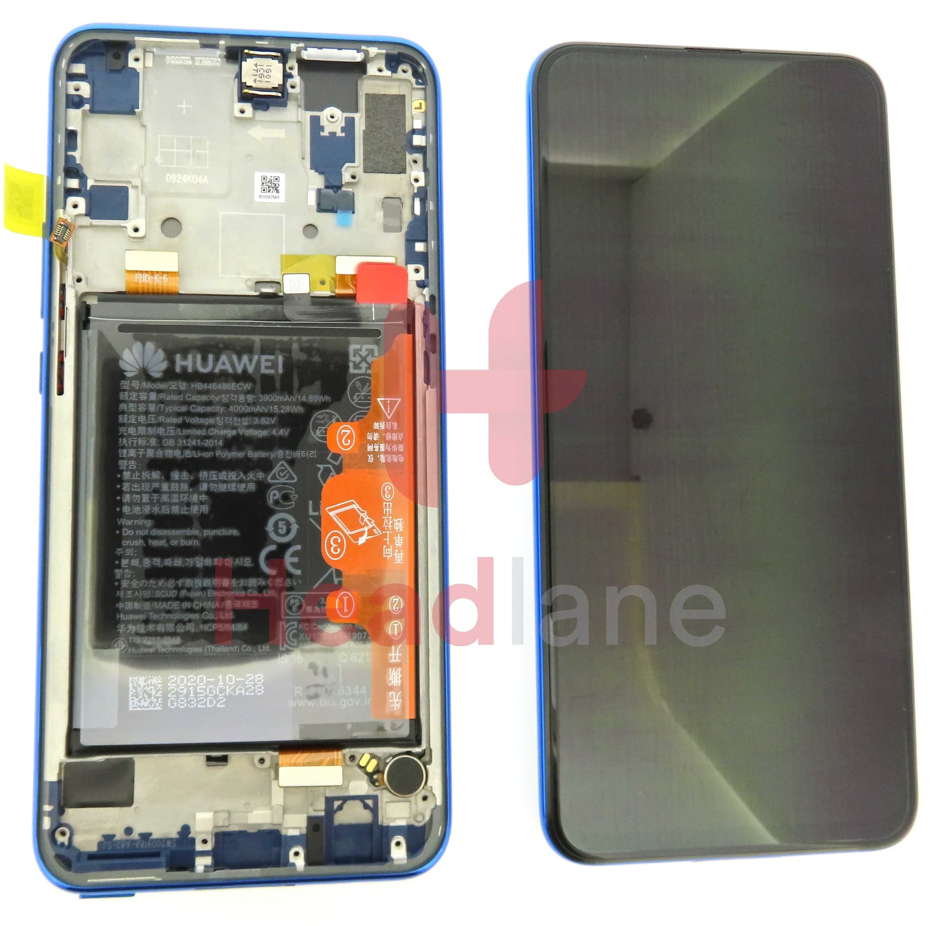 Huawei Honor 9X LCD Display / Screen + Touch + Battery - Blue - 02353HAD - Huawei Replacement Part
