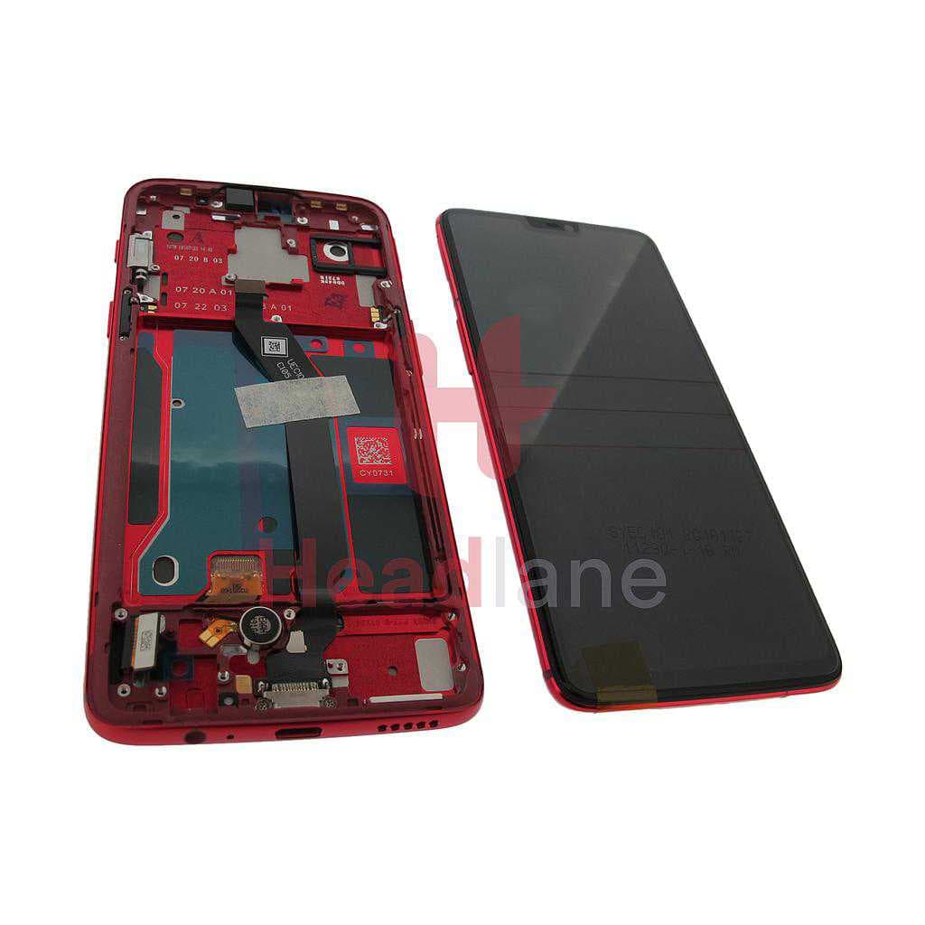 OnePlus 6 LCD Display / Screen + Touch - Red - 2011100036 - OnePlus Replacement Part