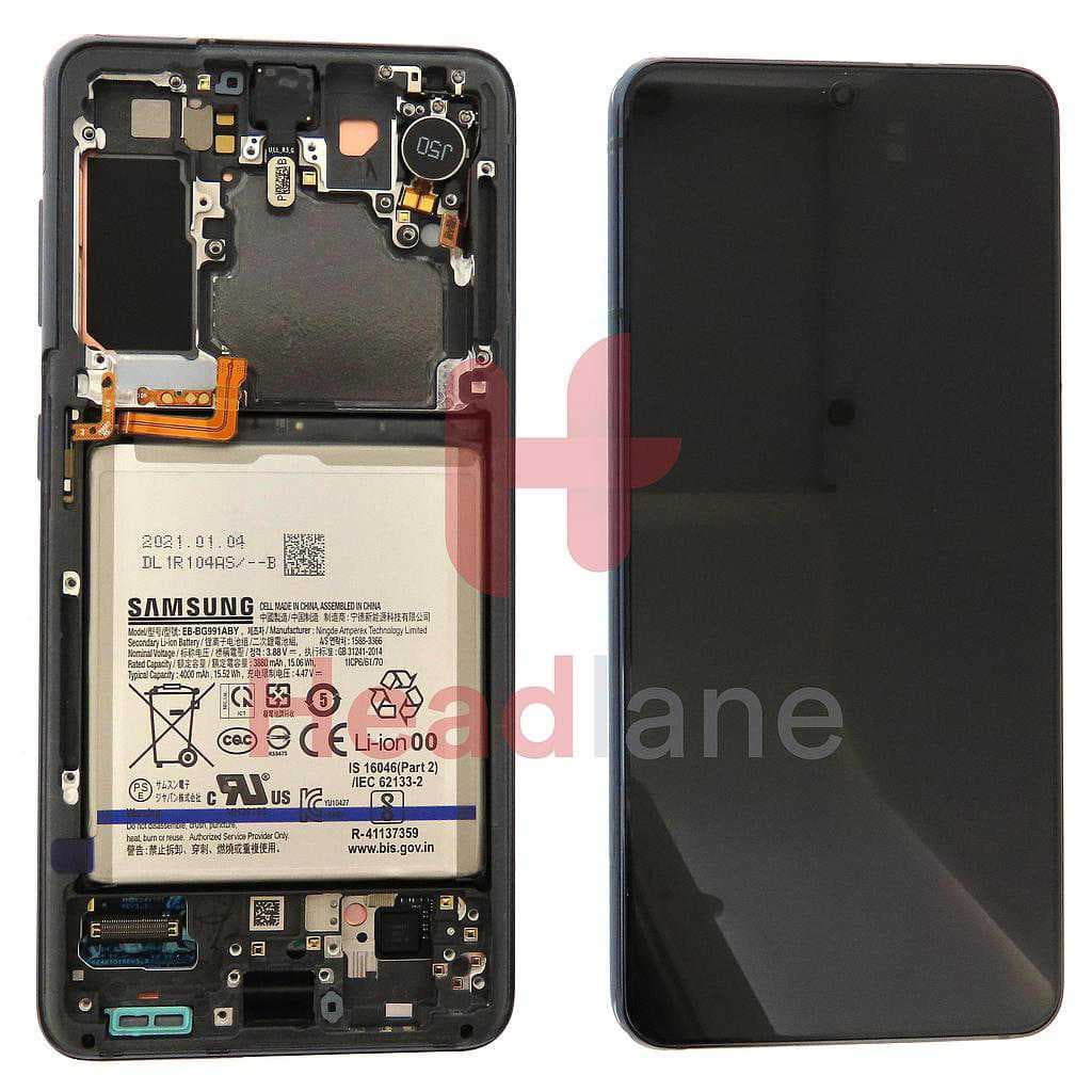 Samsung SM-G991 Galaxy S21 5G LCD Display / Screen + Touch + Battery - Phantom Grey - GH82-24716A - Samsung Replacement Part
