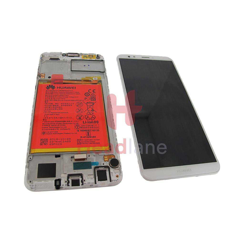 Huawei Y7 (2018) LCD Display / Screen + Touch + Battery Assembly - White - 02351USB - Huawei Replacement Part