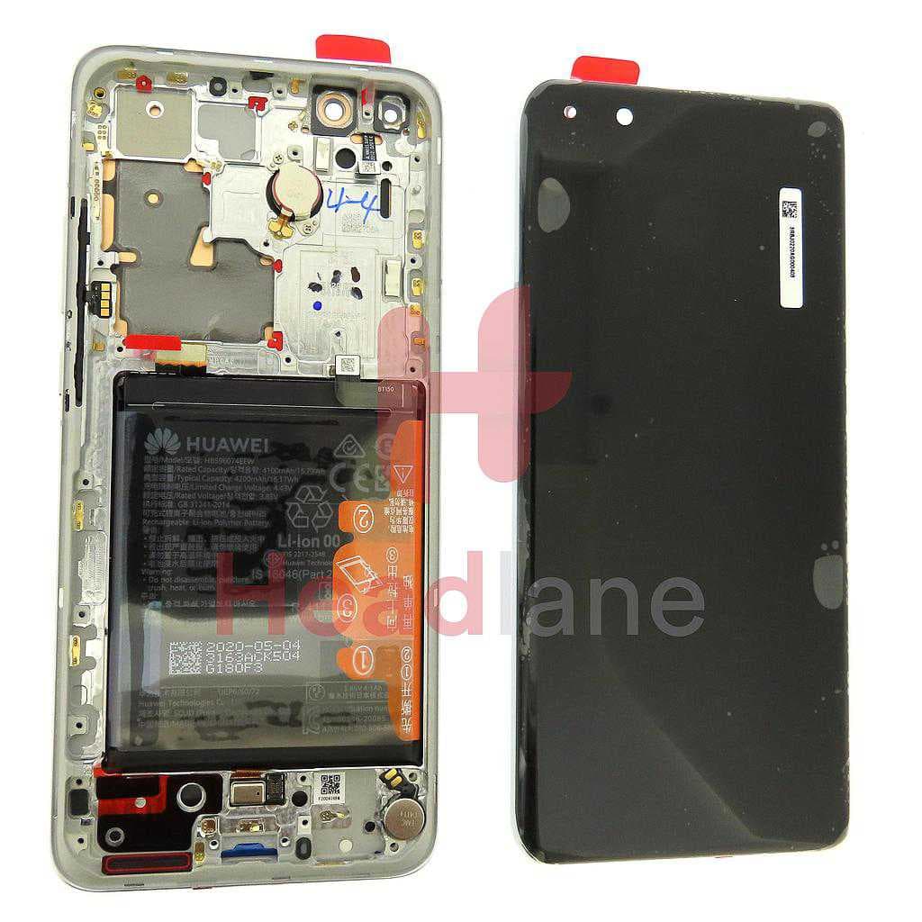 Huawei P40 Pro Plus LCD Display / Screen + Touch + Battery - White - 02353RBJ - Huawei Replacement Part