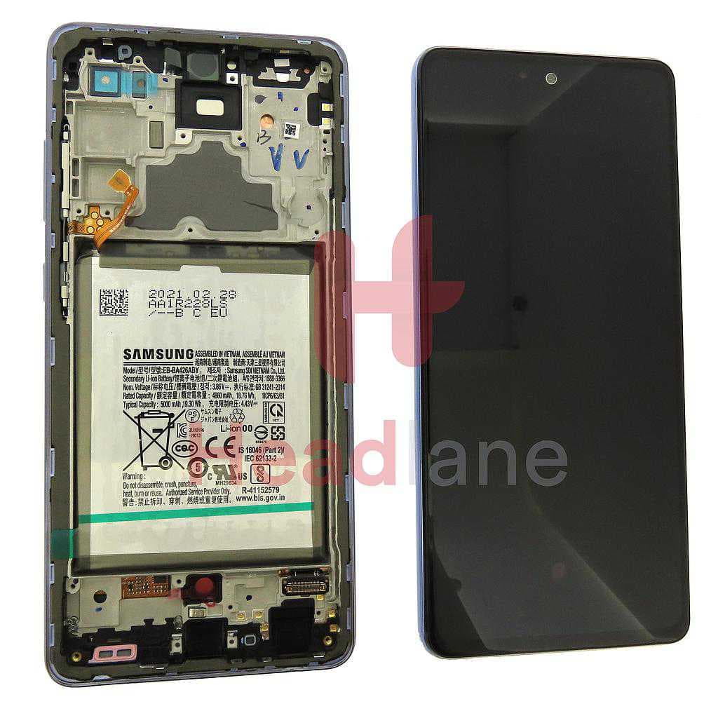 Samsung SM-A725 Galaxy A72 4G LCD Display / Screen + Touch + Battery - Violet - GH82-25541C - Samsung Replacement Part