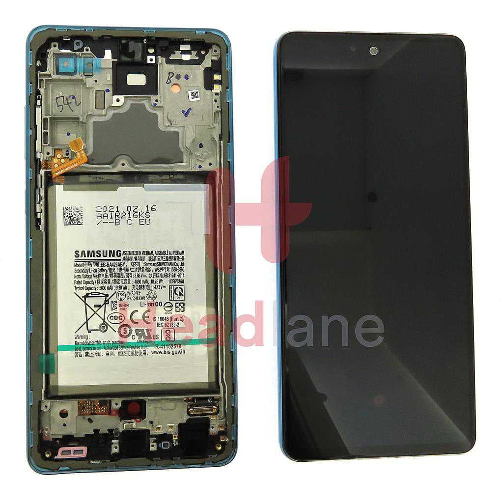 Samsung SM-A725 Galaxy A72 4G LCD Display / Screen + Touch + Battery - Blue - GH82-25542B - Samsung Replacement Part