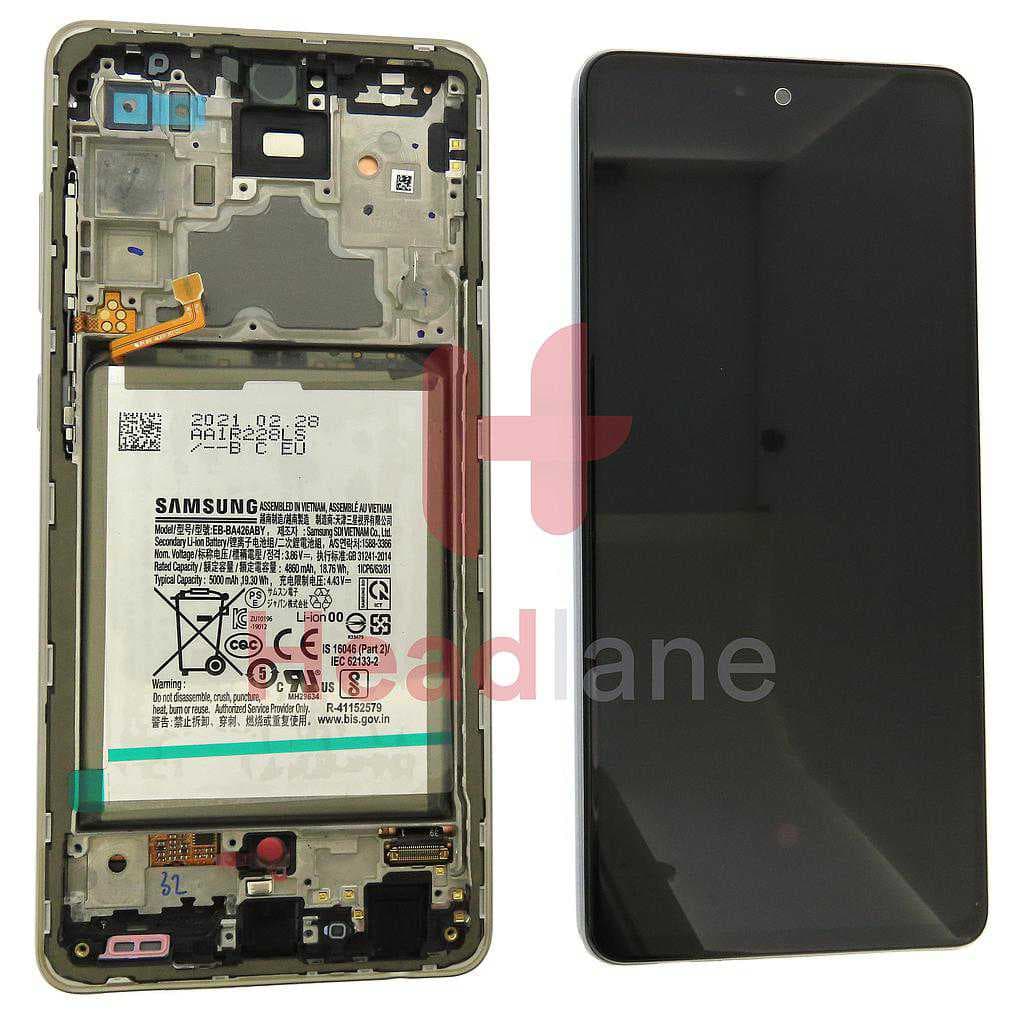 Samsung SM-A725 Galaxy A72 4G LCD Display / Screen + Touch + Battery - White - GH82-25542D - Samsung Replacement Part