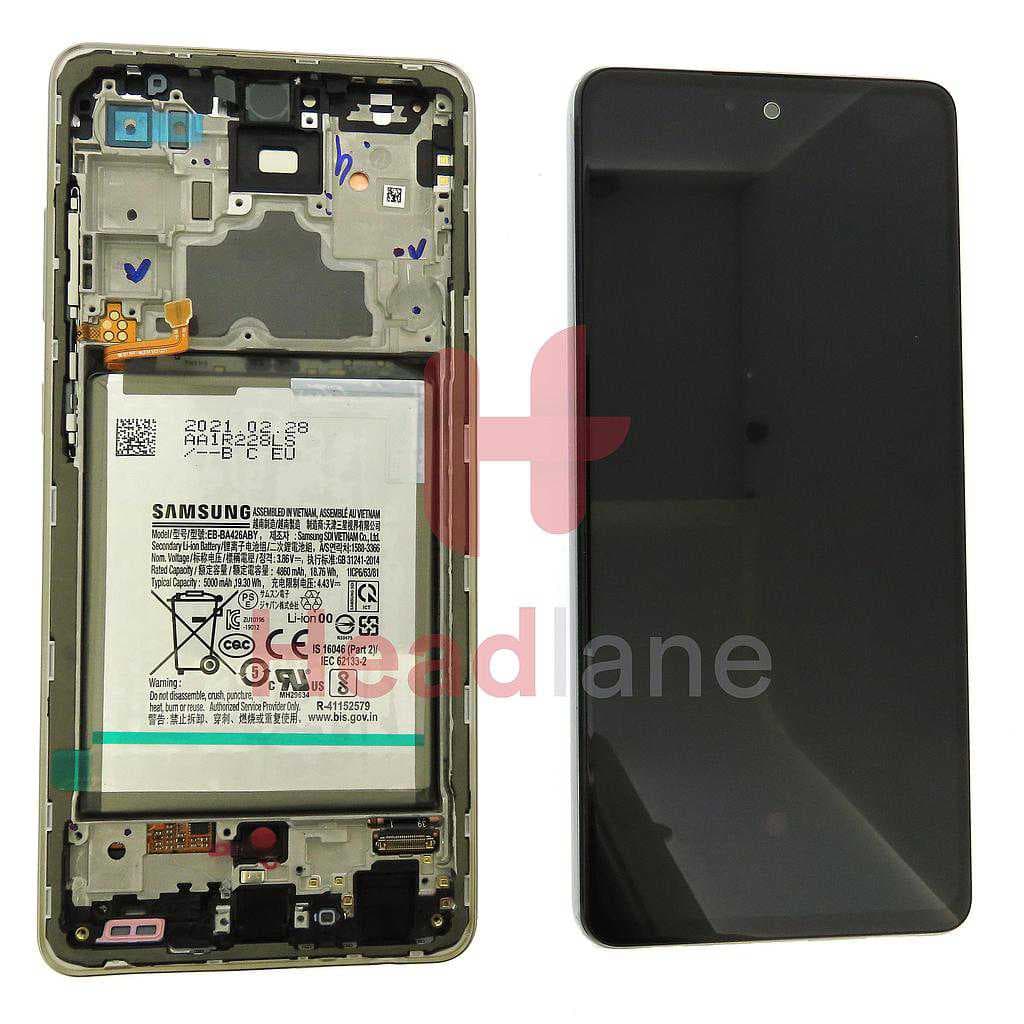 Samsung SM-A725 Galaxy A72 4G LCD Display / Screen + Touch + Battery - White - GH82-25542D
