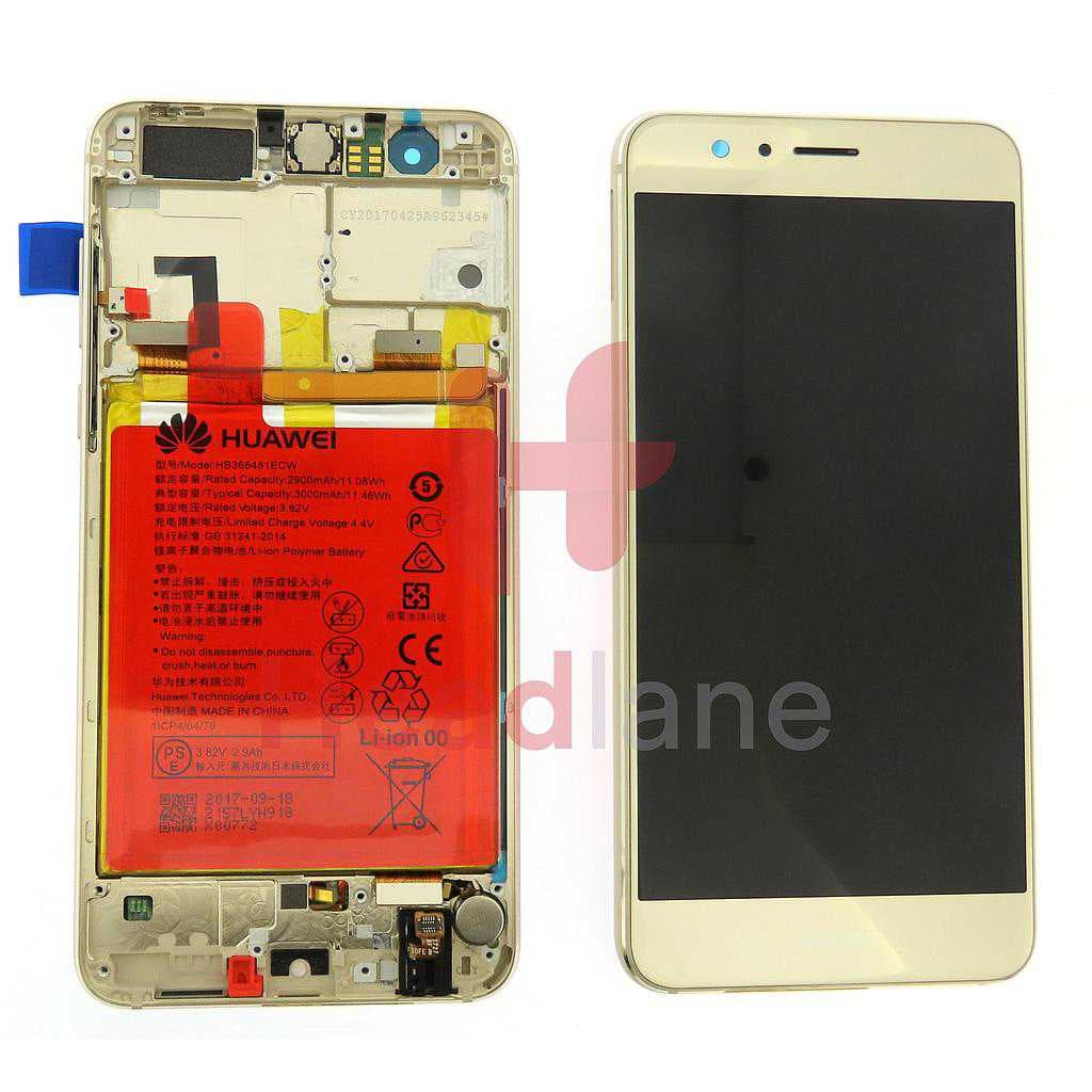 Huawei Honor 8 LCD / Display / Screen + Battery Assembly - Gold - 02350VBF - Huawei Replacement Part