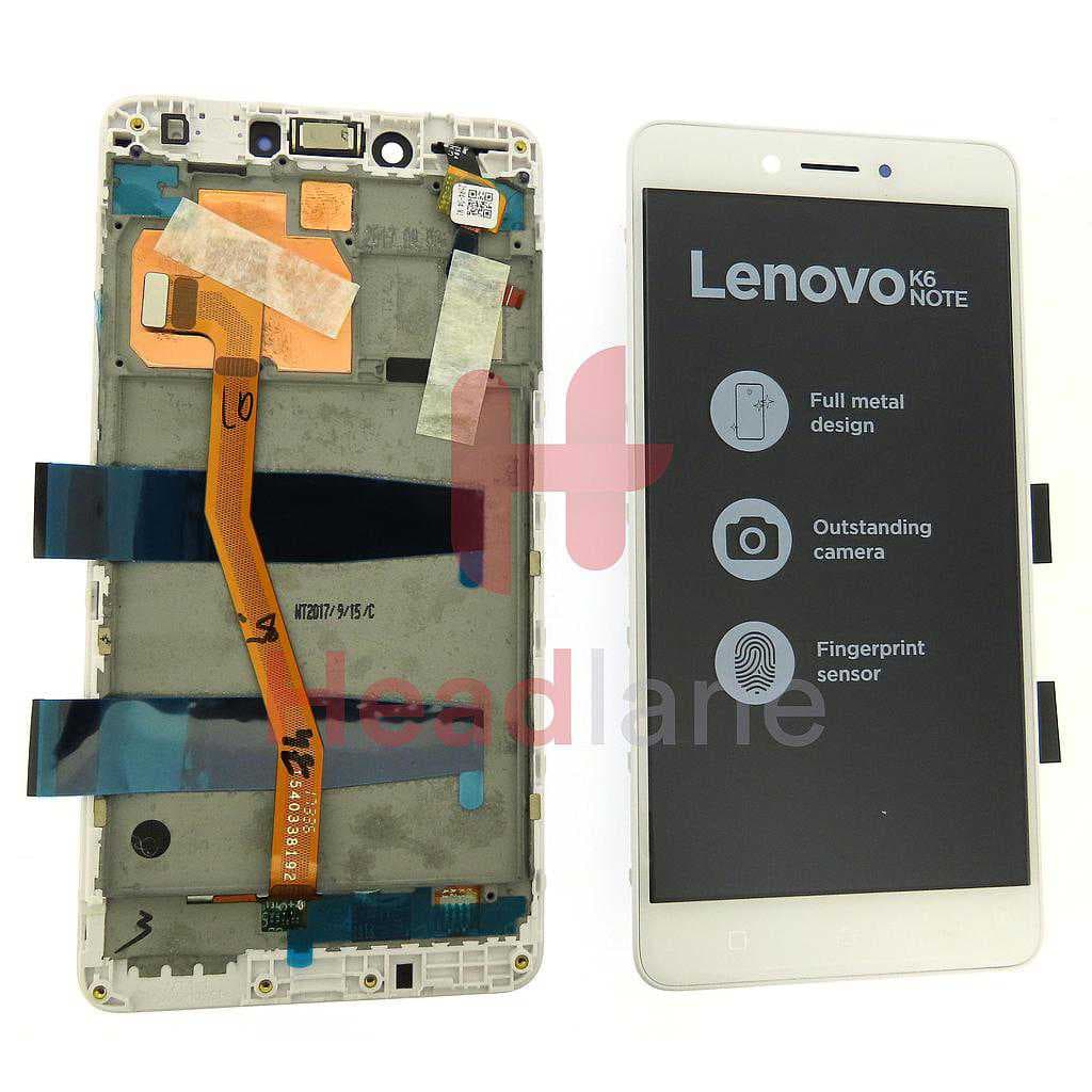 Lenovo K53a48 K6 Note LCD Display / Screen + Touch - White - 5D68C06716 - Lenovo / Motorola Replacement Part
