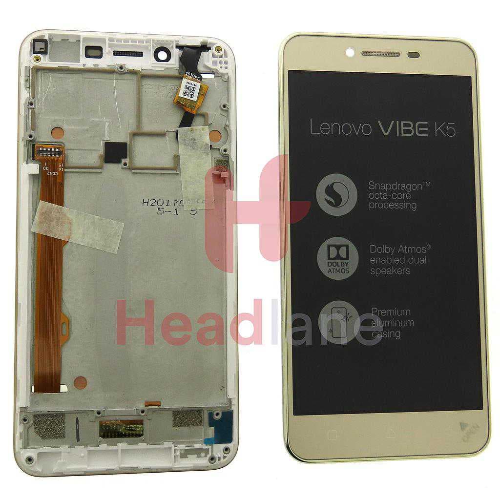 Lenovo / Motorola Vibe K5 LCD Display / Screen + Touch - Gold - 5D68C05421 - Lenovo / Motorola Replacement Part