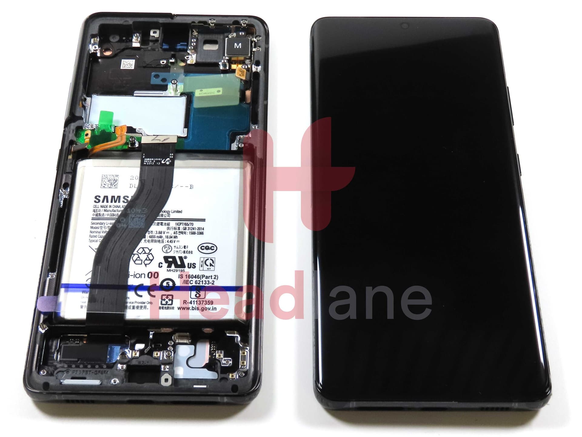 Samsung SM-G998 Galaxy S21 Ultra 5G LCD Display / Screen + Touch - Phantom Black + Battery (No Camera) - GH82-26040A - Samsung Replacement Part