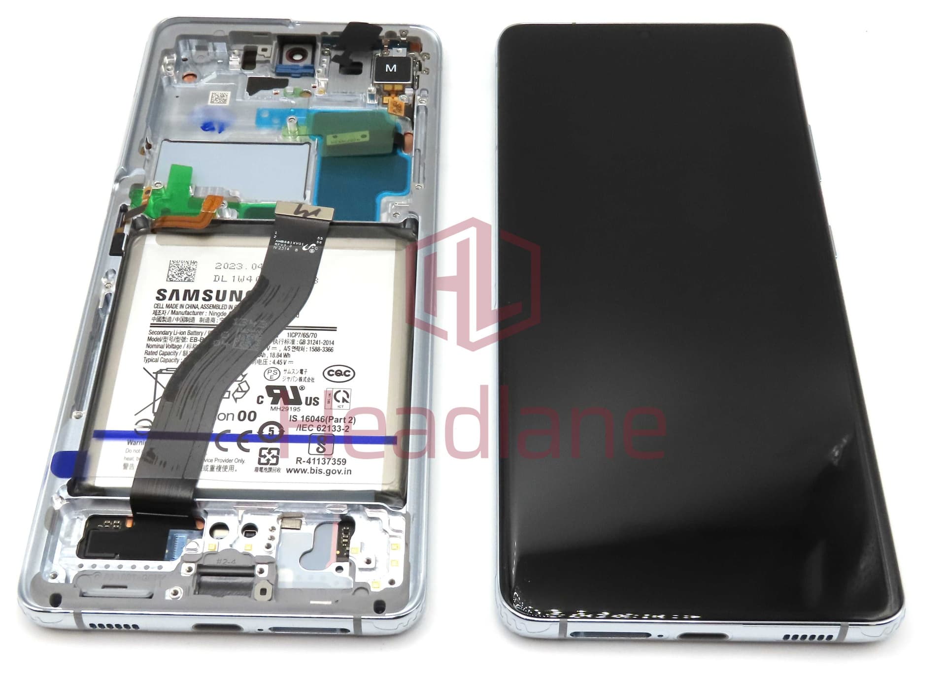 Samsung SM-G998 Galaxy S21 Ultra 5G LCD Display / Screen + Touch - Phantom Silver + Battery (No Camera) - GH82-26040B