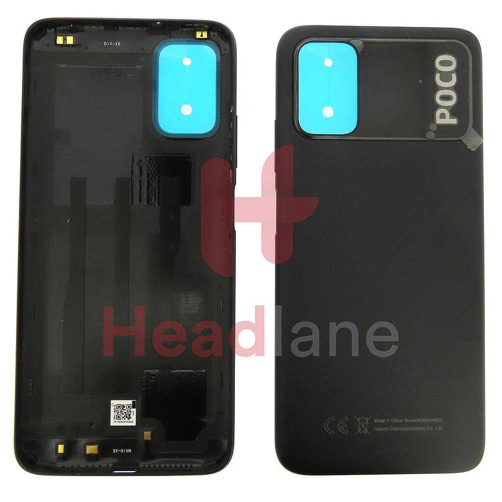 Xiaomi Poco M3 Back / Battery Cover - Tarnish / Black - 55050000L39X - Xiaomi Replacement Part