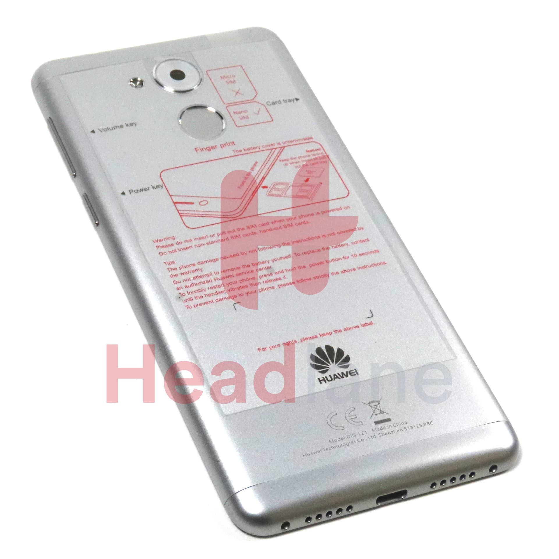 Huawei Nova Smart Back / Battery Cover - Silver - 97070QUC - Huawei Replacement Part