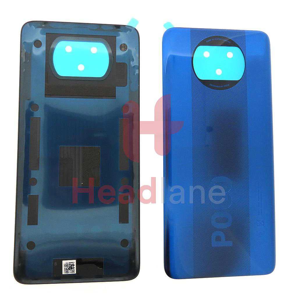 Xiaomi Poco X3 NFC Back / Battery Cover - Blue - 55050000H46D - Xiaomi Replacement Part