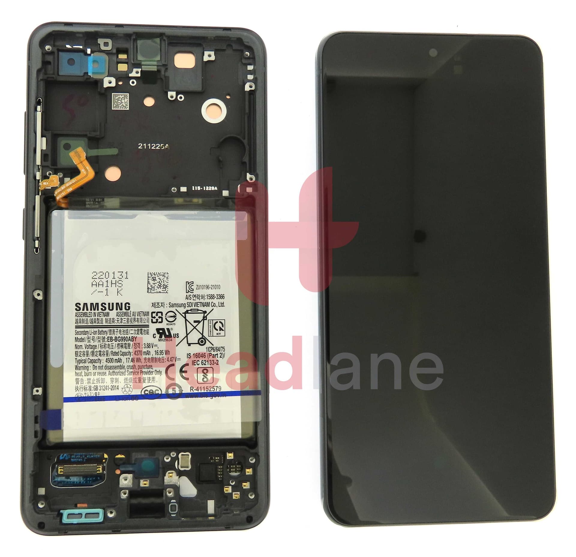 Samsung SM-G990 Galaxy S21 FE LCD Display / Screen + Touch + Battery - Grey - GH82-26412A - Samsung Replacement Part