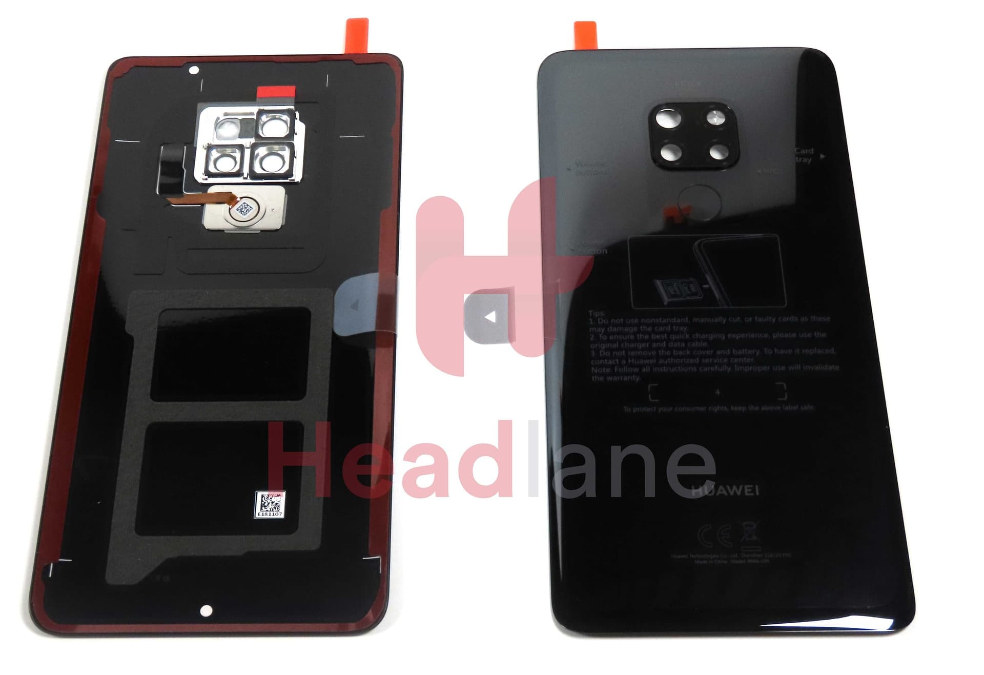 Huawei Mate 20 Back / Battery Cover - Black (Single SIM) - 02352GFK - Huawei Replacement Part