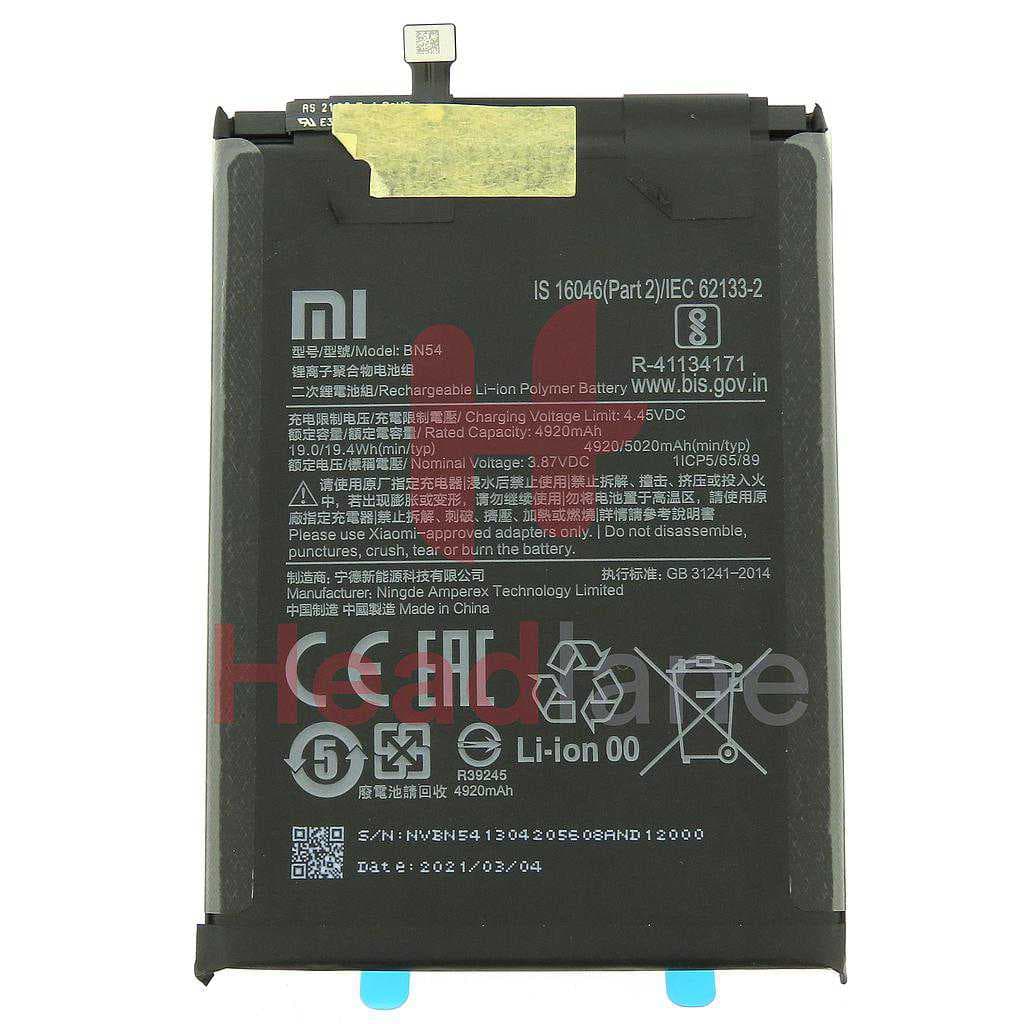 Xiaomi Redmi 9 / Note 9 BN54 5020mAh Internal Battery - 460200001J1G - Xiaomi Replacement Part