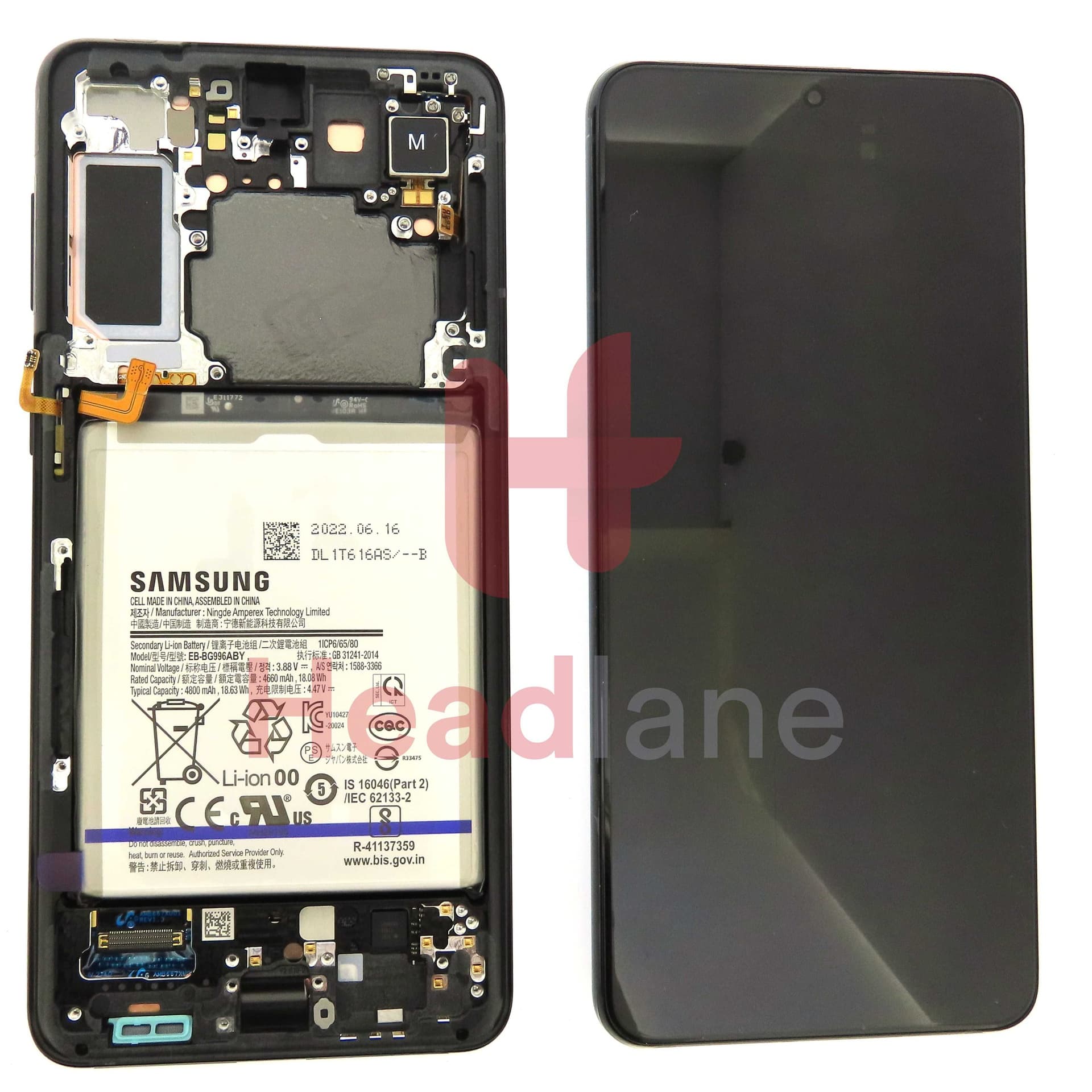 Samsung SM-G996 Galaxy S21+ 5G LCD Display / Screen + Touch + Battery - Phantom Black (No Camera) - GH82-27272A - Samsung Replacement Part