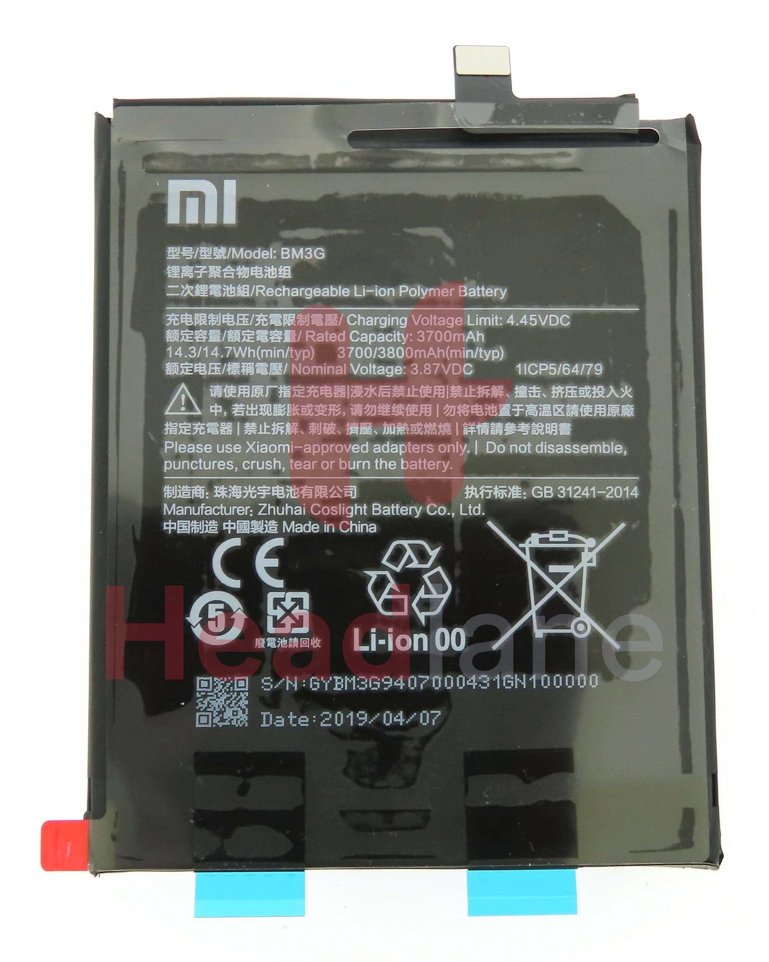 Xiaomi Mi Mix 3 5G BM3G 3800mAh Internal Battery - 46BM3GG02014 - Xiaomi Replacement Part
