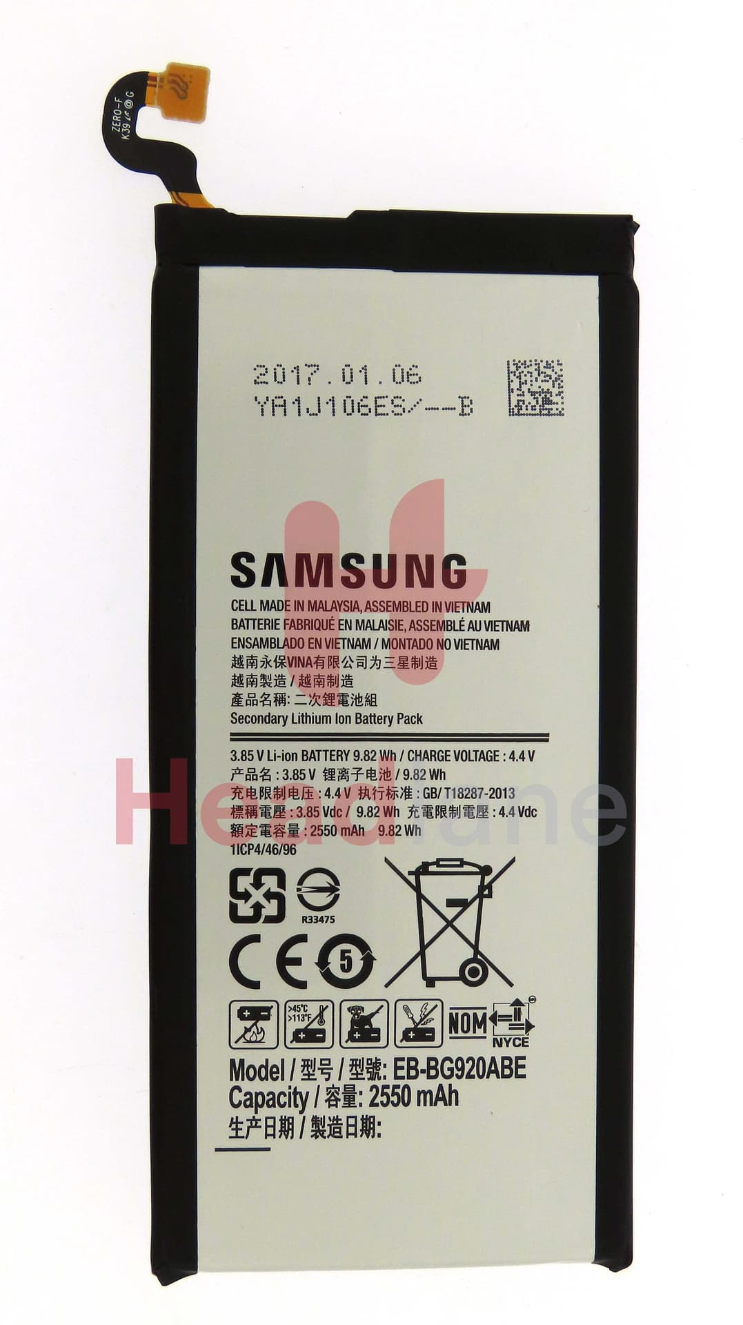 Samsung SM-G920F Galaxy S6 EB-BG920ABE 2550mAh Battery (No Box / Service Pack) - GH43-04413B-NB - Samsung Replacement Part